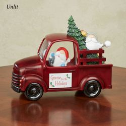 Swirl Red Truck with Gnomes Table Accent