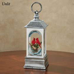 Swirl LED Cardinal Lantern Aged Silver