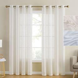 Delythe Semi Sheer Wide Grommet Curtain Pair