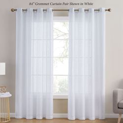 Delythe Semi Sheer Wide Grommet Curtain Pair