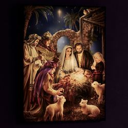 The Nativity LED Lighted Print Multi Warm