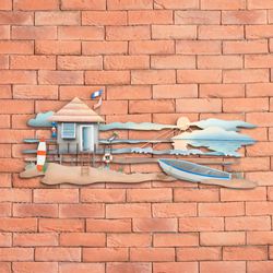 Lifeguard Station Beach Wall Art Sculpture Multi Pastel