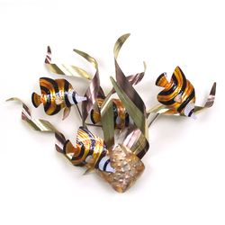 Banded Angelfish Wall Art Multi Metallic