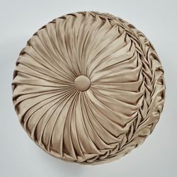 Davenport Pleated Tufted Pillow Sand Round