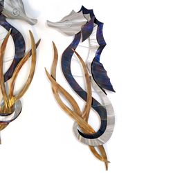 Seahorse Head Up Wall Sculpture Multi Metallic