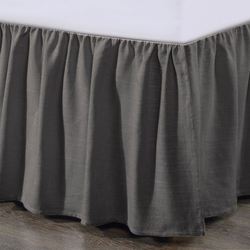 Lily Gathered Bedskirt Charcoal