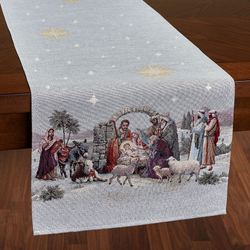 Holy Night Table Runner Platinum 15 x 70