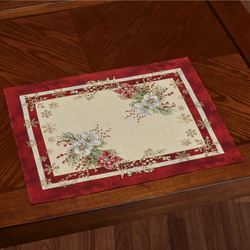 Winter Foliage Placemats Red Set of Four