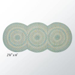 Cozy Cottage Braided Rug Runner Light Blue 26 x 6