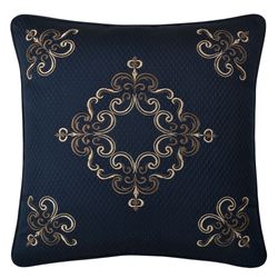 Caruso Embroidered Pillow Midnight Blue 18 Square