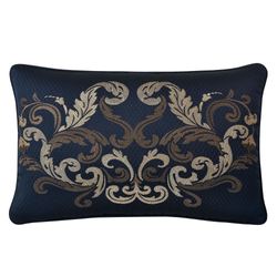 Caruso Embroidered Rectangle Pillow Midnight Blue
