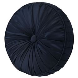 Caruso Pleated Tufted Pillow Midnight Blue Round
