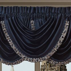 Caruso Waterfall Valance Midnight Blue 43 x 33
