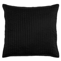 Satin Channel Quilted European Sham Black