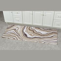 Serpentine Bath Rug Runner Beige 2 x 5