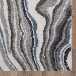 Serpentine Bath Rug Runner Cerulean Blue 2 x 5