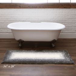 Ombre Border Rectangle Bath Rug Dark Gray