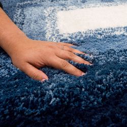 Ombre Border Rectangle Bath Rug Midnight