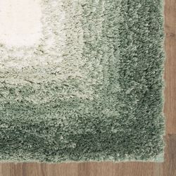 Ombre Border Bath Rug Runner Seafoam 2 x 5