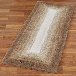 Ombre Border Bath Rug Runner Tan 2 x 5