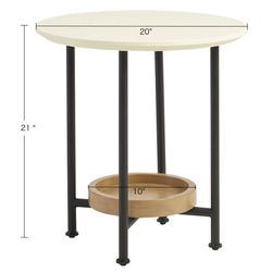 Beau Round Side Table White