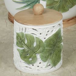 Viva Palm Covered Jar Green