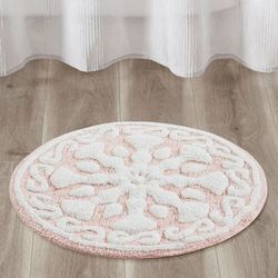 Casablanca Medallion Round Bath Rug Pink 25 Dia