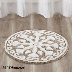 Casablanca Medallion Rectangle Bath Rug Taupe 30 x 20