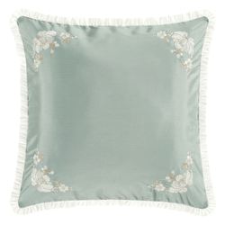 Spring Garden Embroidered European Sham Aqua Mist