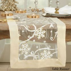 Snowflake Gala Tablecloth Gold