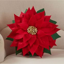 Poinsettia Decorative Pillow Red