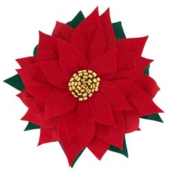 Poinsettia Decorative Pillow Red