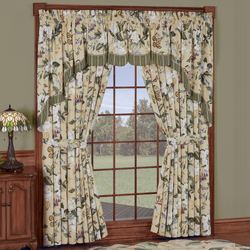 Garden Images III Swag Valance Set Parchment Three Piece Set