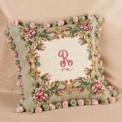 Monogrammed Rose Pillow  12 SquareImage