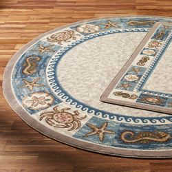 Sea Life Area Rug Blue