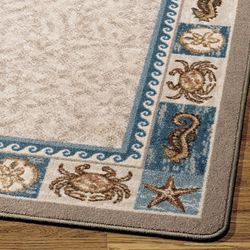 Sea Life Rug Runner Blue 21 x 78