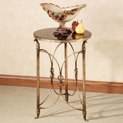 Double Ring Round Accent Table Antique GoldImage