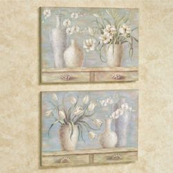 Floral Fantasy Wall Plaque Art Multi Cool Set of Two