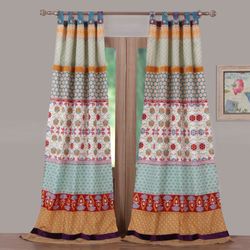 Thalia Tab Top Curtain Pair Multi Bright 84 x 84