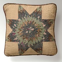 Forest Star Quilted Patchwork Pillow Multi Warm 15 Square