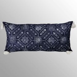 Desert Hill Tasseled Rectangle Pillow BlueImage