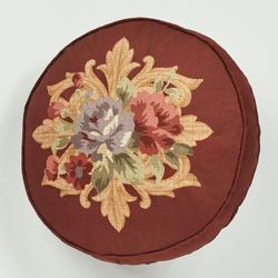 Savonnerie Piped Pillow Cordovan Round