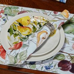 In the Orchard Fruit Napkins Multi Bright Set of Four