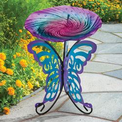 Butterfly Birdbath with Stand Multi Cool