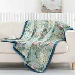 Pavona Throw Blanket Celadon 50 x 60