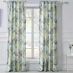 Pavona Tailored Curtain Pair Celadon 84 x 84
