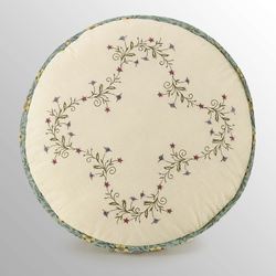 Olivia Embroidered Pillow Multi Warm Round