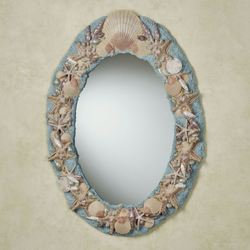 By the Sea Wall Mirror Blue