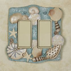 By the Sea Double Dimmer Rocker Switch Blue