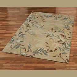 Tropical Branches Rectangle Rug Ivory